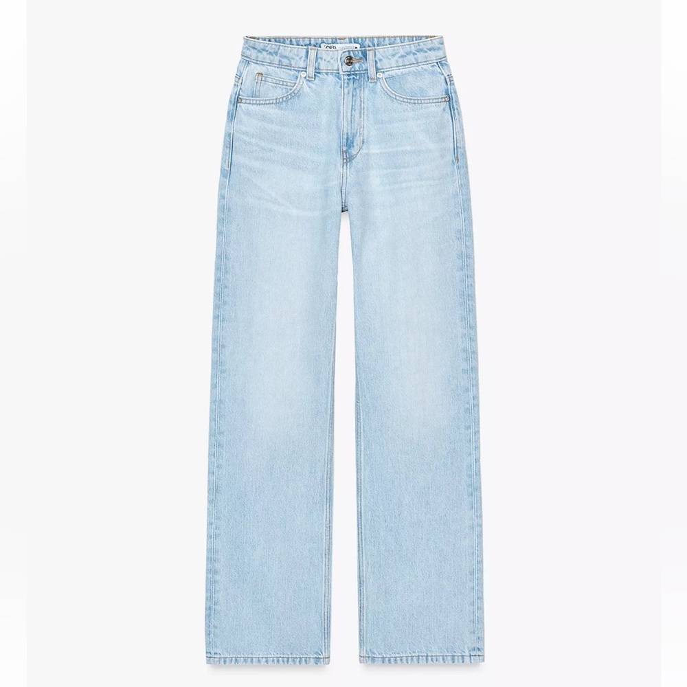 Zara Straight high waist long jeans